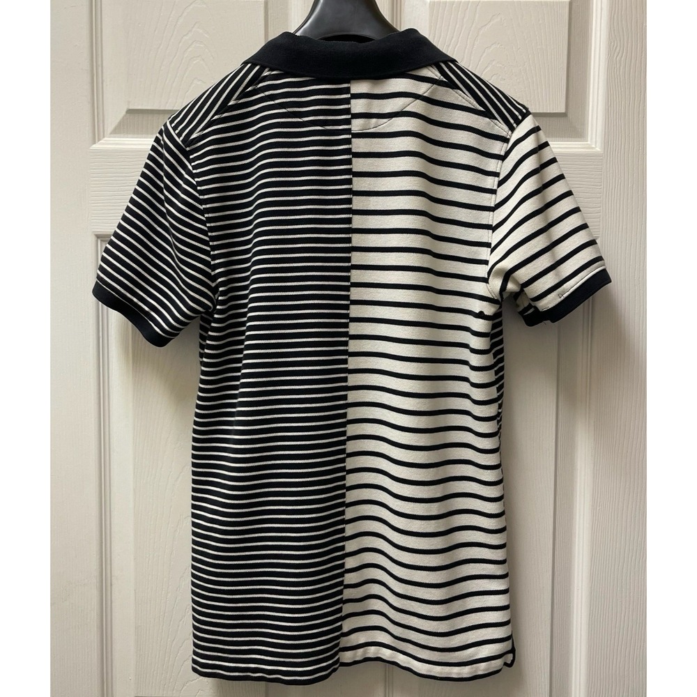 Nike Men's Small Black & White‎ Striped Dri-Fit Polo - Picture 4 of 15
